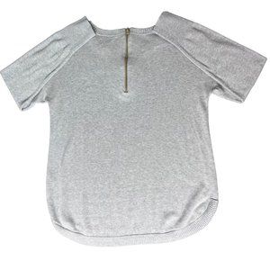 Crown & Ivy Gray Sweater Medium Women's Long Sleeve Zipper Back